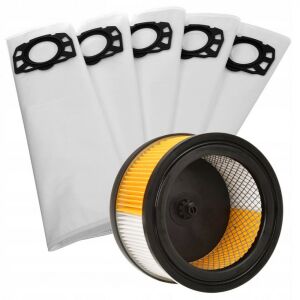 Filtru de aer și saci de praf pentru aspiratoare Karcher WD 4.200 4.250 4.290 5.200 5.300 5.400 5.500 5.600 5.800 (înlocuiește piesa nr. 6.414-960.0) 1 filtru + 5 saci de praf 145851483 - OEM Saci de praf