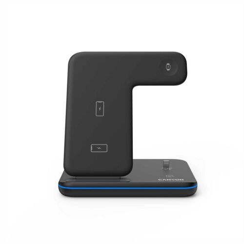CANYON CNS-WCS302B 3in1 vezeték nélküli töltő, Qi szabvány, micro USB / lightning töltőport, fekete 145859543