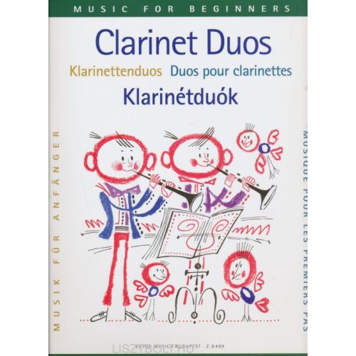 KLARINÉTDUÓK KEZDŐK SZÁMÁRA kottáskönyv klarinét duettekhez, kezdő szint - Kotta