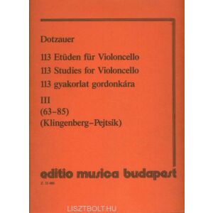 Friedrich Dotzauer: 113 gyakorlat csellóra 3. 145864359 - Kotta