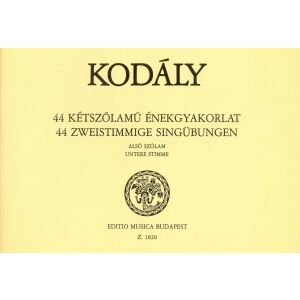 Kodály Zoltán: 44 kétszólamú énekgyakorlat - alsó szólam 145864425 - Kotta