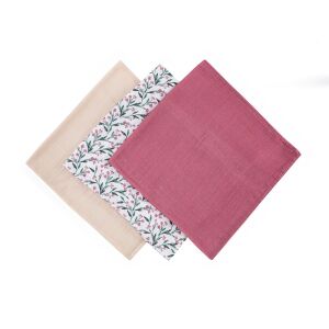 Bambusz muszlin 3db-os pelenka 68 x 68 cm - Pink Meadow 145870748 - Textil pelenka