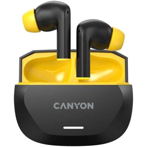 Canyon HEXAGON 7 Bluetooth Fejhallgató Headset Töltőtokban - Fekete / Sárga (CNS-TWS7BY) 145874728