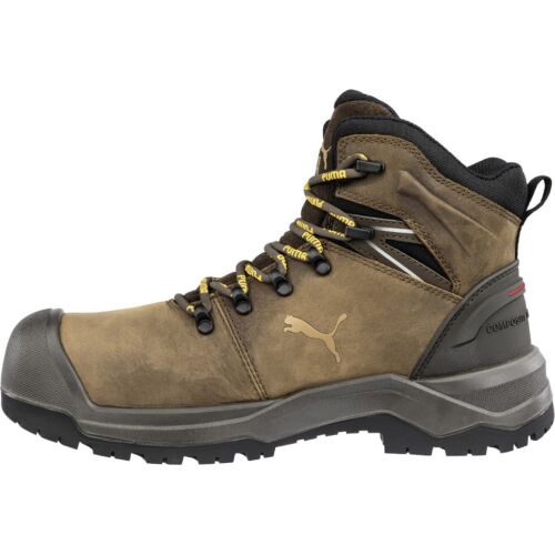 Puma Iron HD Brown Mid S3S Munkavédelmi Bakancs - Szögletes Nézet - Munkavédelmi bakancs