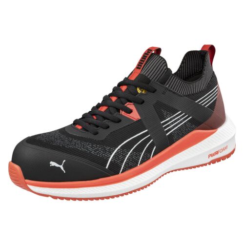 Puma Turbo BLK/Red S1PS ESD FO HRO SR munkavédelmi cipő, ferde nézet - Munkavédelmi cipő