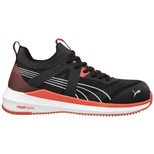Puma Turbo Fekete és Piros Munkavédelmi Cipő - S1PS ESD FO HRO SR - Puma