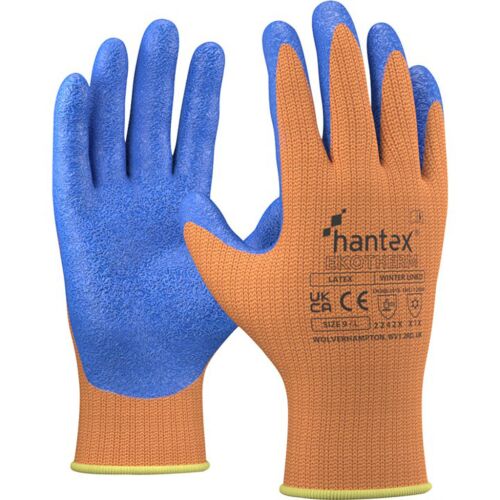 HANTEX Hi-Vis téli munkáskesztyű, latex mártott, thermo béléssel a hideg elleni védelemért - Munkavédelmi kesztyű