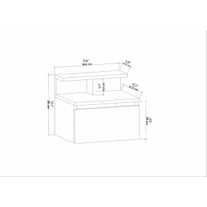 Noćni ormarić Alice - Anthracite 145888992 - Namještaj