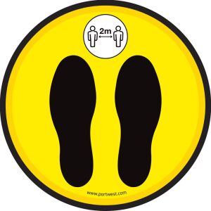 CV90 - Távolságtartásra figyelmeztető vinyl padlófólia 145890169 - Jelölés & Figyelmeztetés