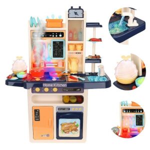 Gyerekkonyha, hideg gőz, hangeffektek és fények, zártkörű vízcsap, 65 darab, 93x71x28 cm