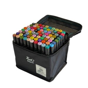 80 darabos színes filctollkészlet dupla hegyű, tárolótáskával 145891451 - Rajzeszköz