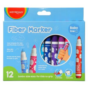 Rostirón, filctoll készlet, 5 mm, 12 db/bliszter, Keyroad Jumbo, vegyes színek 145924222 - Rajzeszköz