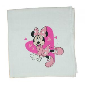 Disney Minnie egér szívecskés textil pelenka 70x70cm, puha pamut muszlin - Textil pelenka