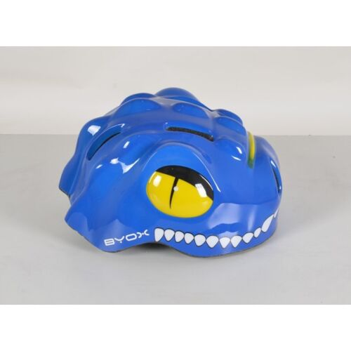 BYOX Dino Gyerek Kerékpáros Sisak, Kék Dinoszaurusz Sisak LED-del