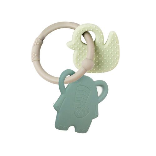 Nattou rágóka szilikon Elefánt és kacsa szürke gyûrûn 145929971