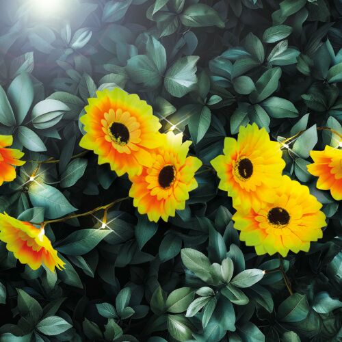 Garden of Eden 11762B Szolár fényfüzér - virág - 2 m - 20 melegfehér LED 145929996