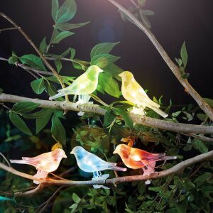 Garden of Eden 11787 Szolár fényfüzér - madárka, csipeszes - 80 cm - 5 színes, RGB LED