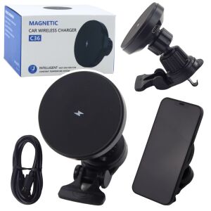 Mágneses autós tartó 15 W-os induktív töltővel