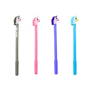 Unicorn golyóstoll fekete kupak utántöltő mix szürke lila 0,5 mm