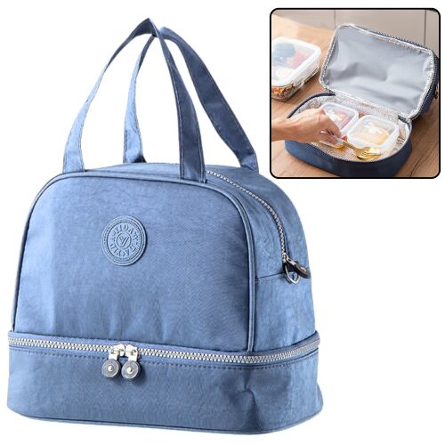 Hőszigetelő reggelizőtáska állítható kék pánttal 27cm 145933116