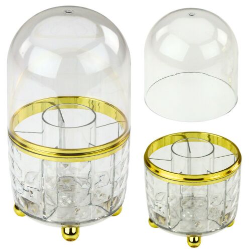 360°-ban forgatható rendszerező ecsetek és kozmetikumok számára, fedővel, átlátszó 145933500