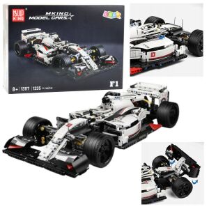 Építőtégla F1 versenyautó fehér és piros 1235 db. 145933594 - Lean Toys