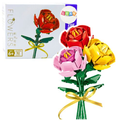 Építőkockák Rózsa masnival Piros 92 db. 145934030