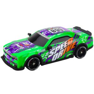 Zöld RC sportautó drift karosszériával, távirányítós autó játék - Lean Toys