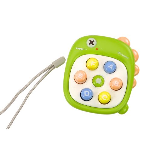 Arcade Whack A Mole Betűk Dinoszaurusz Zöld játék, interaktív tanulójáték kisgyermekeknek