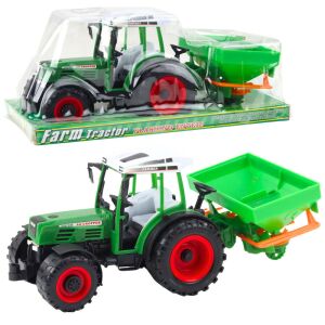 Traktor Mezőgazdasági Jármű Farmer Vetőgéppel Zöld 34cm