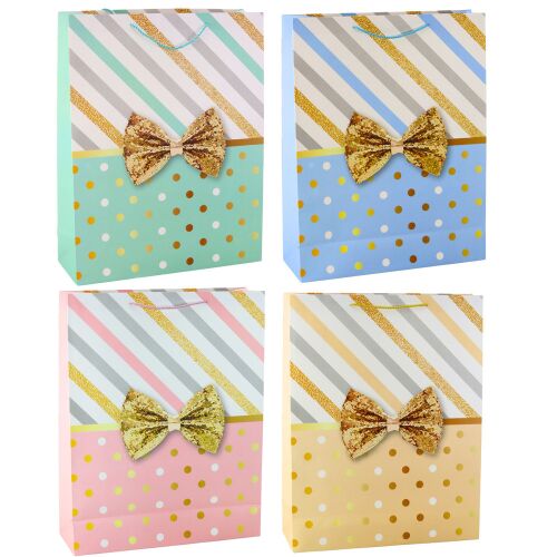 Nagy ajándéktáska masni arany díszítéssel 55 x 43 x 15 cm