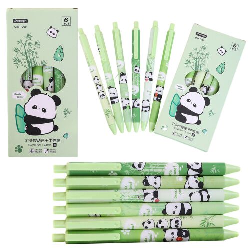 Panda bambusz toll készlet zöld fekete tinta 0,5mm 6db 145936216