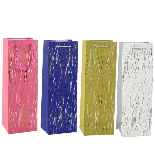 Palack ajándéktáska csillogó hullámok 35 x 12 x 9 cm 145936248