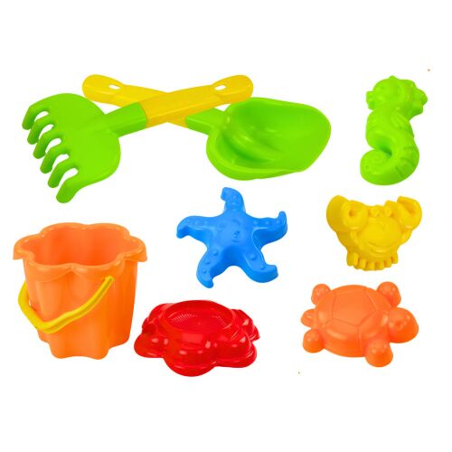 Homok, Vödör, Szűrő, Formák készlet, 8 részes, Színes 145936715