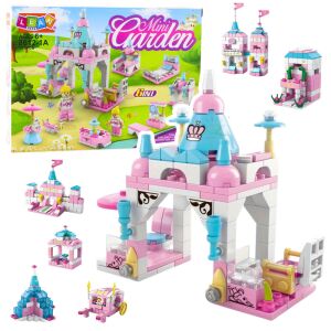 Építőelemek Rózsaszín pasztell 6 az 1-ben 131 darab 145937614 - Lean Toys