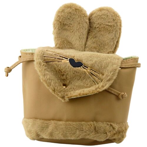 Gyermek hátizsák plüss füles állítható pánt bézs 22cm 4L