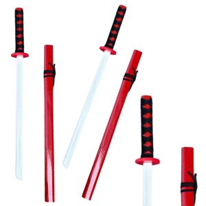 Fa Katana kardforgatási kellék piros 70cm