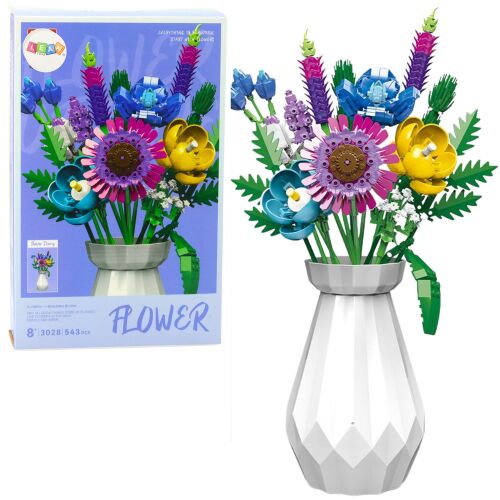 Építőkockák Virágcsokor Fehér Vázában 543 db. 145938399