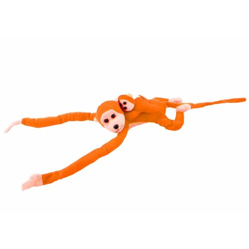 Plüss majom baba kabalával, narancs hanggal 70 cm 172113794