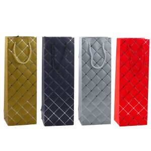 Borosüveg Papír Ajándéktáska Ezüst Elemek 35 x 12 x 9 cm