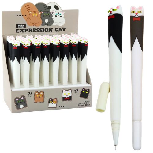 Macska csípős tollal, kék tinta sapkával, fekete-fehér 16,5 cm 145939852