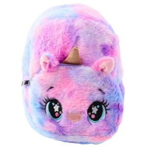 Gyermek plüss Unicorn hátizsák kék és rózsaszín pasztell 20cm 3L