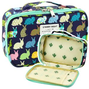 Iskolai tolltartó rendszerező tágas kiegészítő zseb, sötétkék 21,5 cm