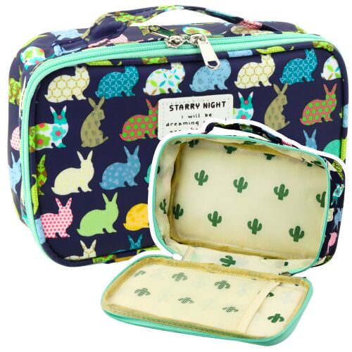 Iskolai tolltartó rendszerező tágas kiegészítő zseb, sötétkék 21,5 cm