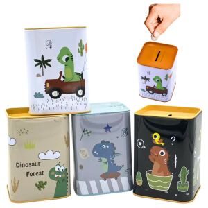 Malacpersely Dinoszaurusz az autóban Tanuljunk spórolni Fém 11x8cm