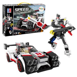 Építőblokkok Sports Car Racer Robot 2in1 Fehér 341 db.