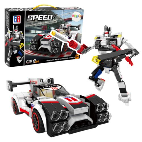Építőblokkok Sports Car Racer Robot 2in1 Fehér 341 db. 145941018