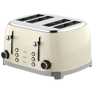 Zilan ZLN1214 Retro-Toaster – 4 Scheiben, 1500 W, Weiß 145964766 - Wasserkocher, Sandwichmaker, Standmixer, Toaster und Entsafter für Obst und Gemüse, Pressen