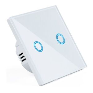 Elegáns Edzett üveglapos Érintéssel működő LED háttér világítású, csillár villanykapcsoló, kétpólusú, fehér 145966797 - Sternhoff