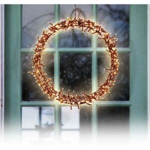 Karácsonyi-adventi 500 extra meleg fehér LED-es koszorú ajtódísz, 58 cm, IP44 hálózati adapteres, 8 féle fényjátékkal 145966990 - Home Styling